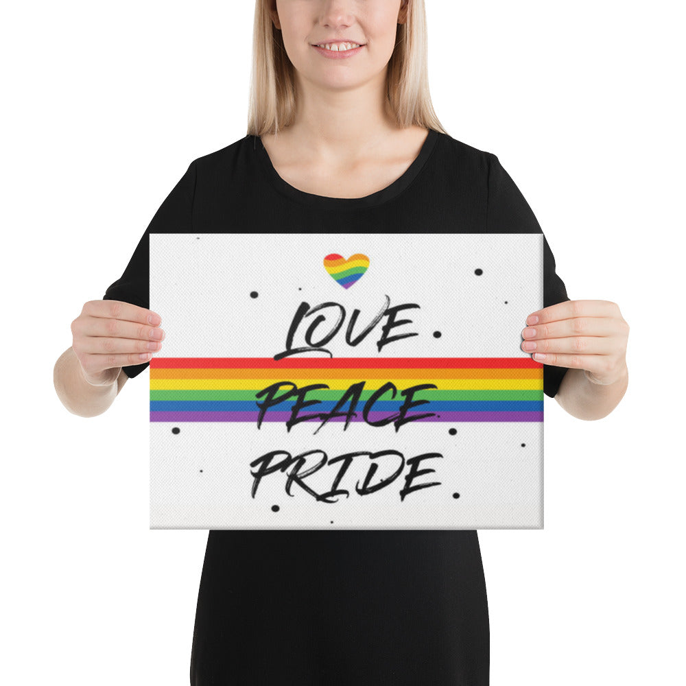 Love, Peace, Pride Canvas